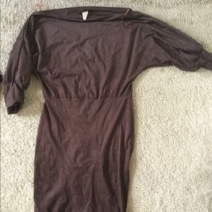 Brown off shoulder dress